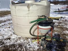 1500-Gallon Poly Tank W/Pump & Inductor 