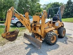 1999 Case 560 4x4x4 Trencher W/Backhoe & Backfill Blade 