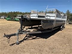 1989 Landau Pontoon W/Bear Boat Trailer 