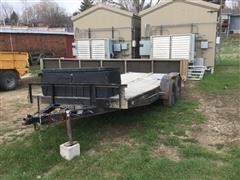 1991 16’ T/A Bumper Pull Flatbed Trailer 