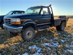 1997 Ford F350 4x4 Flatbed Pickup 