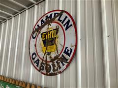 Champlin Porcelain Gasoline Sign 