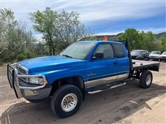 2001 Dodge RAM 2500 4x4 Extended Cab Flatbed Pickup 