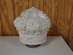 Original White Crown Glass Gas Pump Globe 