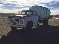 1971 Ford F600 S/A Flatbed Truck W/Water Tank 
