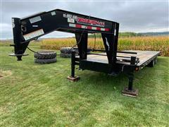 2012 Trailerman Hired-Hand Hydraulic Tail T/A Flatbed Trailer 