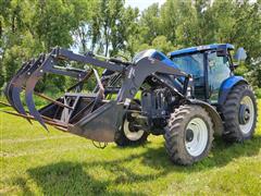 2006 New Holland TS135A MFWD Tractor W/Loader 