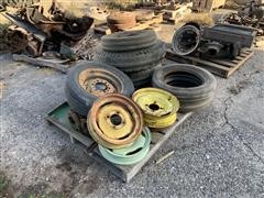 Oliver Rims W/Tires, PTO Shafts, Side Tin 