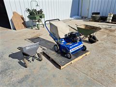 Power Rake Aerator, Wheelbarrow And Spreader 