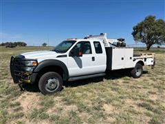 2014 Ford F550 4x4 Extended Cab Service Truck W/Palfinger Crane 