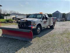 2004 Ford F450 XL Super Duty 4x4 Extended Cab Service Truck W/Blade 
