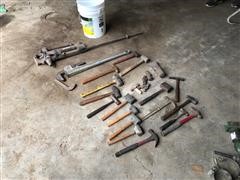 Vise, Pipe Wrench, & Hammers 