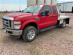 2008 Ford F350 Lariat Super Duty 4x4 Extended Cab Flatbed Pickup 