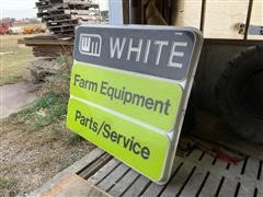 White Farm Equipment Poly Sign 