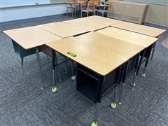 Wood Topped Metal Frame Desks 