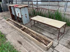 Sheep Blocking Stand, Feed Bunk, Warming Huts 