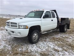 1999 Dodge RAM 3500 SLT 4X4 Flatbed Diesel Pickup 