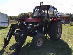 Case IH 1494 2WD Tractor W/Bush Hog Loader 