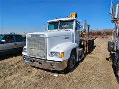 1989 Freightliner FLD120 T/A Flatbed Boom Truck 
