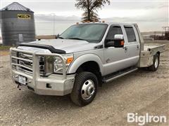 2012 Ford F350 Super Duty 4x4 Crew Cab Flatbed Pickup 