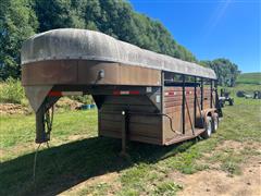 1981 Flying L 6X16 T/A Gooseneck Livestock Trailer 