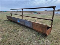 20' Wide Fence Line Steel Feed Bunk 