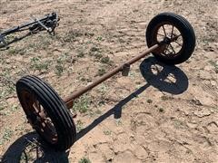 Antique Axle With Spoke Steel Wheels 