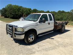 2006 Ford F350 4x4 Extended Cab Flatbed Pickup 