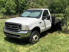 2003 Ford F550 Flatbed Truck w/ Gooseneck Ball 