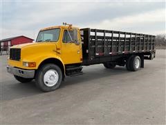 2000 International 4700 4x2 S/A Flatbed Stake Truck W/Maxon Lift Gate 