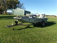 1986 Bass Tracker MV16 Aluminum Fishing Boat & Trailer 