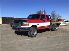 1995 Ford F250XLT 4x4 Extended Cab Flatbed Pickup 