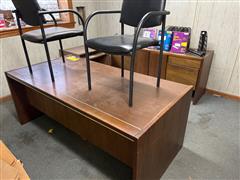 Office Desk, Credenza & Chairs 