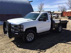 2016 Chevrolet 3500 HD 4x4 Flatbed Pickup W/Hydraulic Bale Bed 