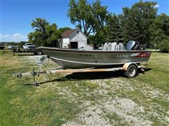 1992 Lund American Pro V DLX Boat & Trailer 