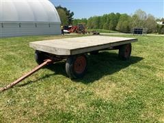 Red Flatbed Hay Wagon 