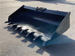 72" Low Profile Skid Steer Tooth Bucket 