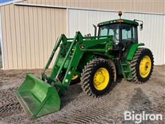 2000 John Deere 7410 MFWD Tractor W/Loader 