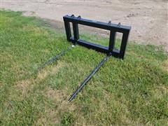 2 Spear Bale Fork Skid Steer Attachment 