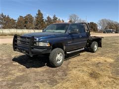 2000 Dodge RAM 2500 4x4 Extended Cab Flatbed Pickup W/Hydra Bed 