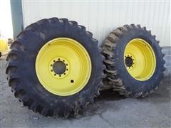 Firestone 20.8-38 Tractor Dual Tires W/10 Bolt Rims 