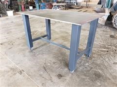 Heavy Duty Steel Work Bench/Welding Table W/Steel Casters 