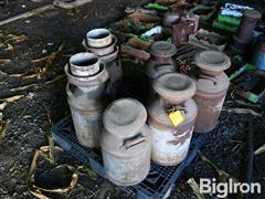 Pallet Of Antique Milk Containers 