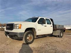 2014 GMC Sierra 3500 HD 4x4 Crew Cab Flatbed Pickup 