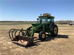 1969 John Deere 4020 2WD Tractor W/Grapple Loader 