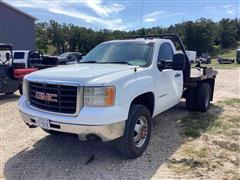 2009 GMC Sierra 3500 HD 4x4 Flatbed Pickup W/Bale Bed 