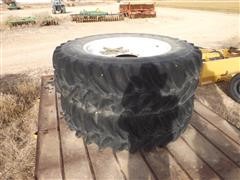 Dual Tractor Hubs And Tires 