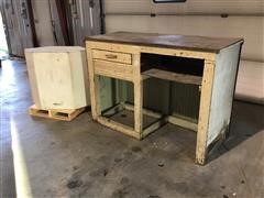 Shop Work Bench & Corner Storage Cabinet 