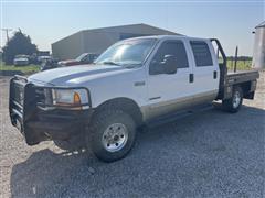 2001 Ford F250 Super Duty Lariat 4x4 Crew Cab Flatbed Pickup W/Bale Bed 