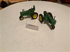 John Deere A With Driver & Model G 1/16th Scale Toy Tractors 